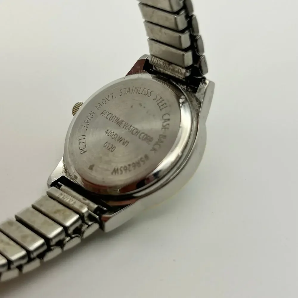 Accutime Watch Corp Two-tone St. Steel Women’s Watch Working New Battery